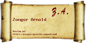 Zongor Arnold névjegykártya